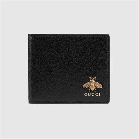 cartera gucci hombre abeja|Cartera de piel Animalier inpiel negra .